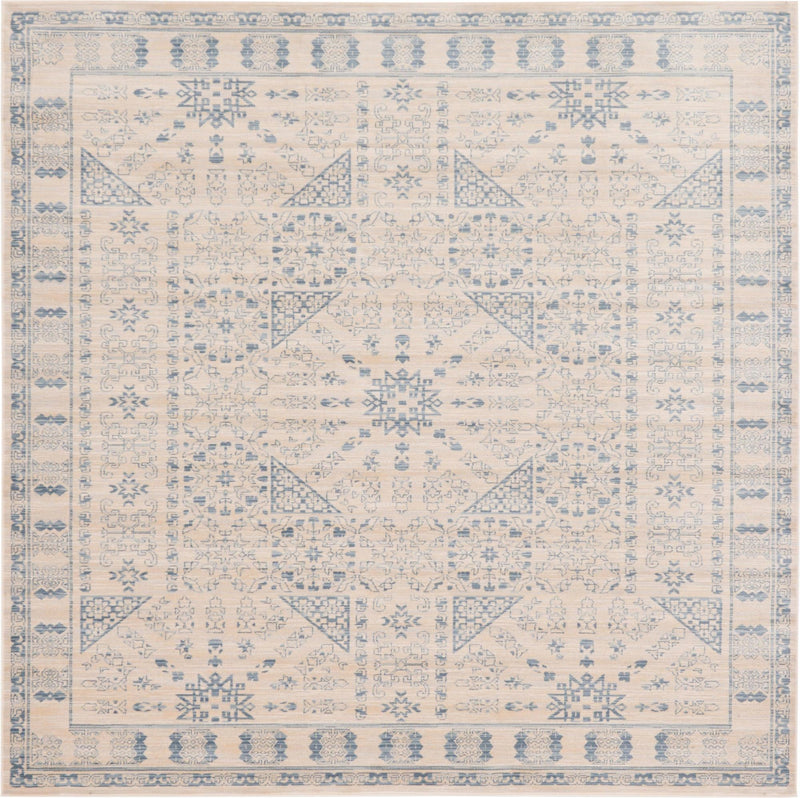 Heritage Retreat Collection Area Rug - Villa Square Beige lifestyle 11