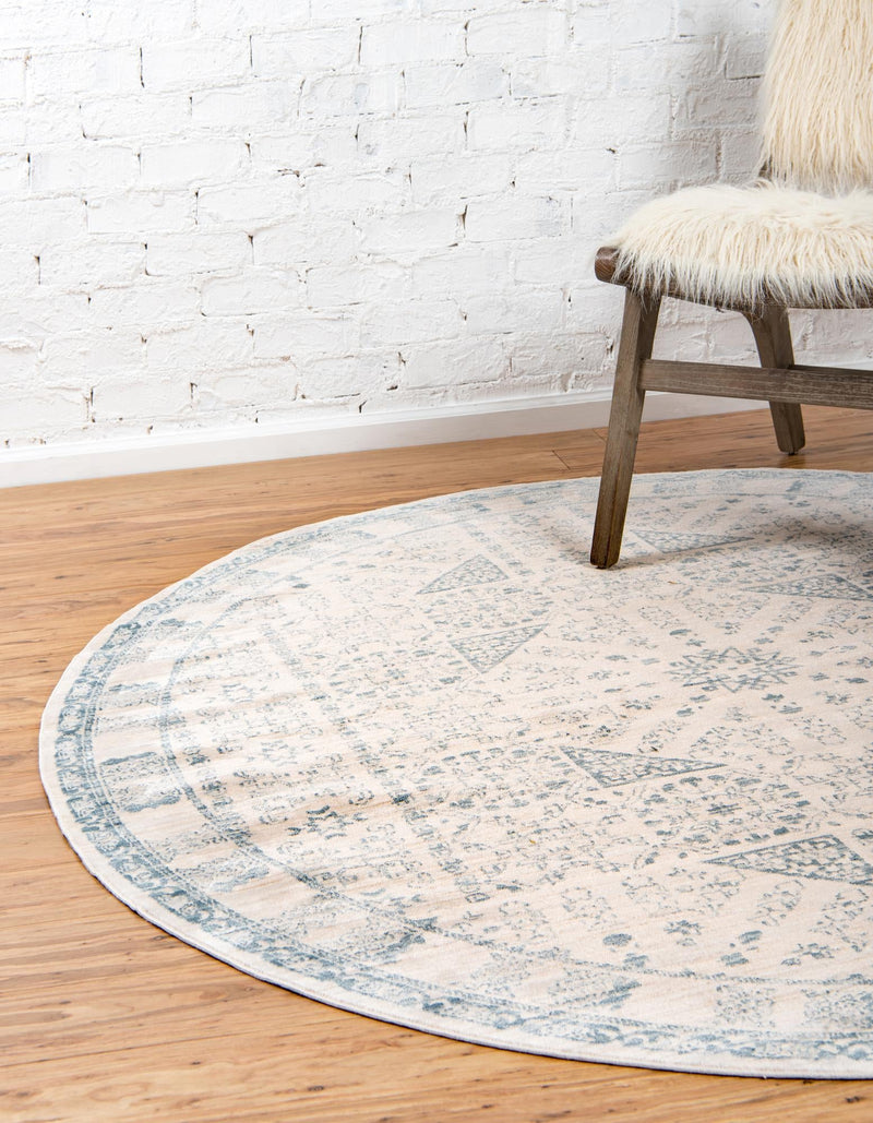 Heritage Retreat Collection Area Rug - Villa Round Beige lifestyle 14