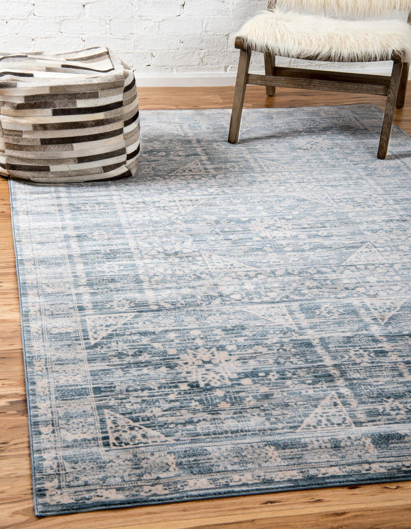 Heritage Retreat Collection Area Rug - Villa Rectangle Blue lifestyle 4