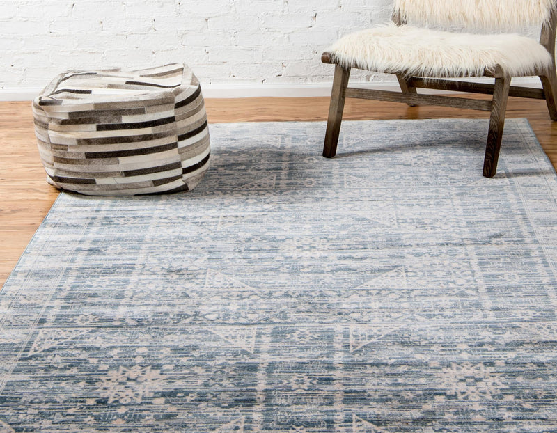 Heritage Retreat Collection Area Rug - Villa Rectangle Blue lifestyle 8