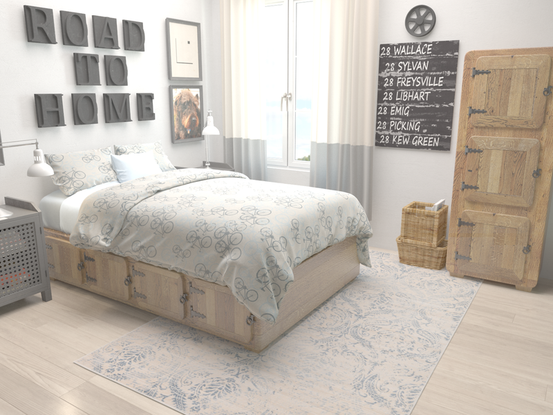 Heritage Retreat Collection Area Rug - Homestead Rectangle Blue lifestyle 4