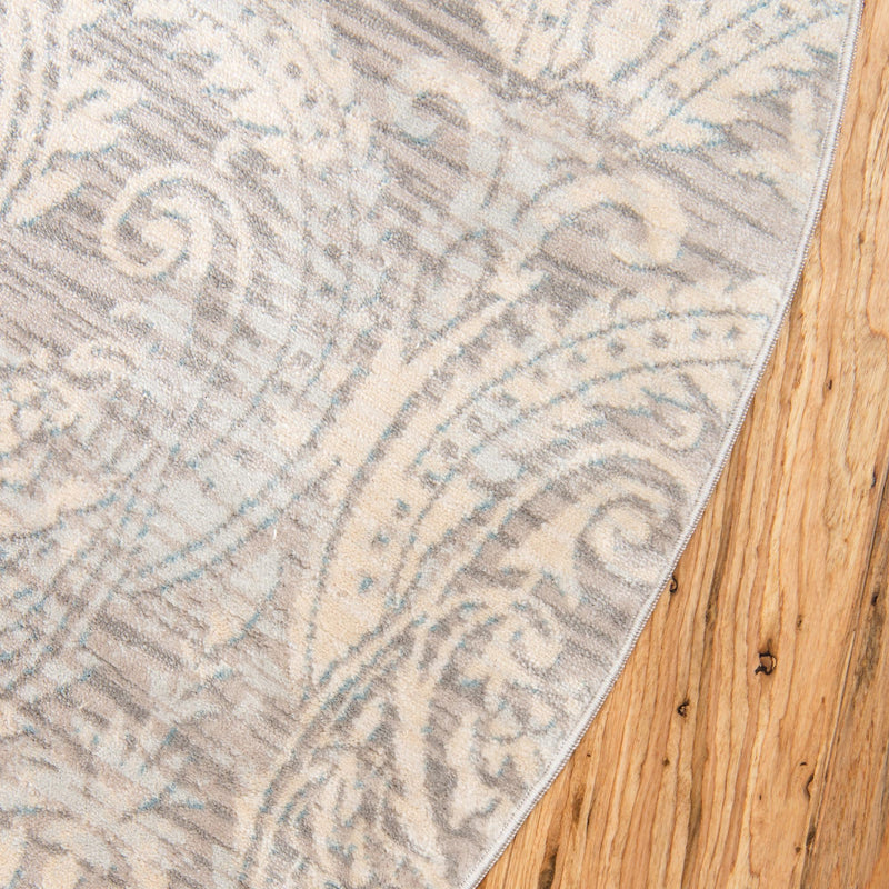 Heritage Retreat Collection Area Rug - Homestead Round Gray lifestyle 51