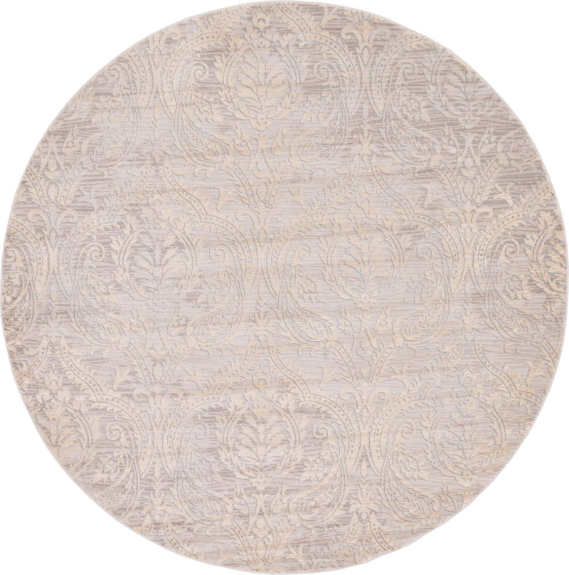 Heritage Retreat Collection Area Rug - Homestead Round Gray lifestyle 30
