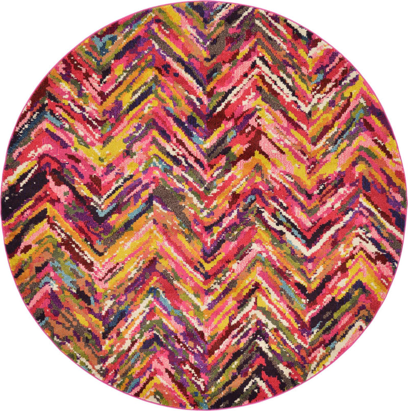 Marrakesh Elegance Collection Area Rug - Taroudant Round Multi lifestyle 12