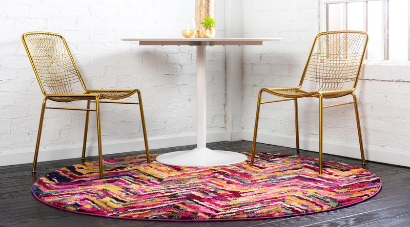 Marrakesh Elegance Collection Area Rug - Taroudant Round Multi lifestyle 17