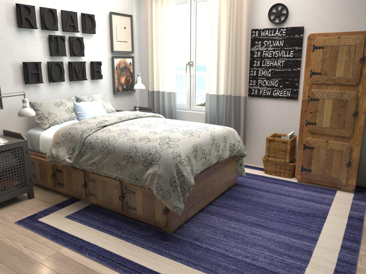 Studio Haven Collection Area Rug - Alcove (Navy Blue) Square Navy Blue lifestyle 26