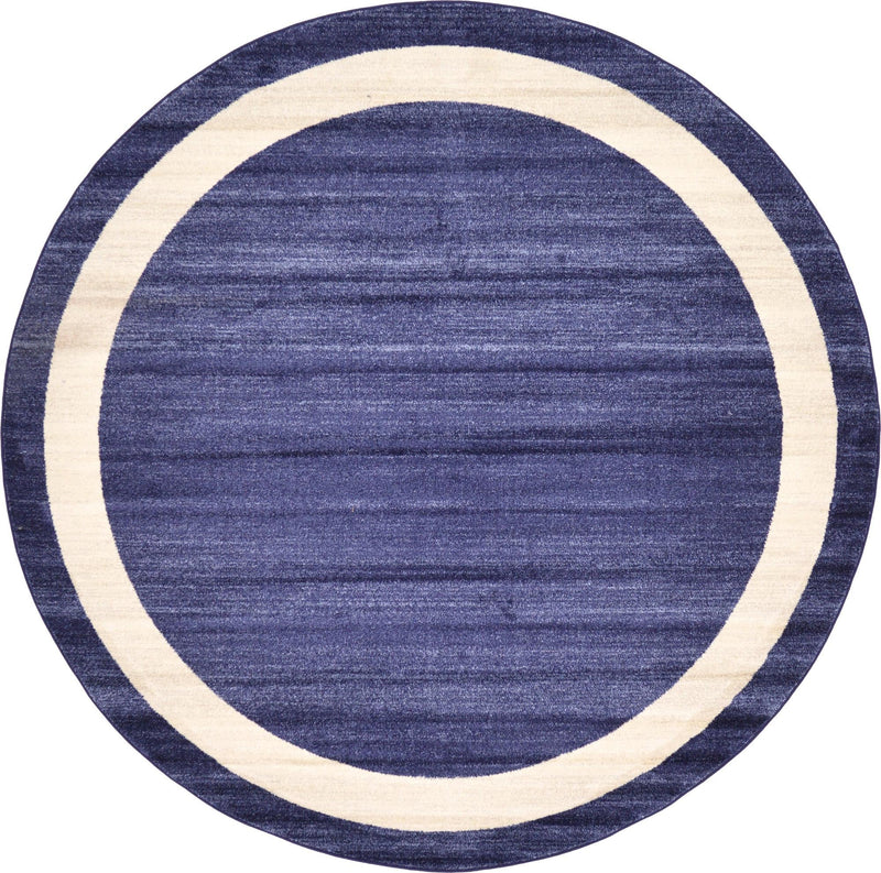 Studio Haven Collection Area Rug - Alcove (Navy Blue) Round Navy Blue lifestyle 21