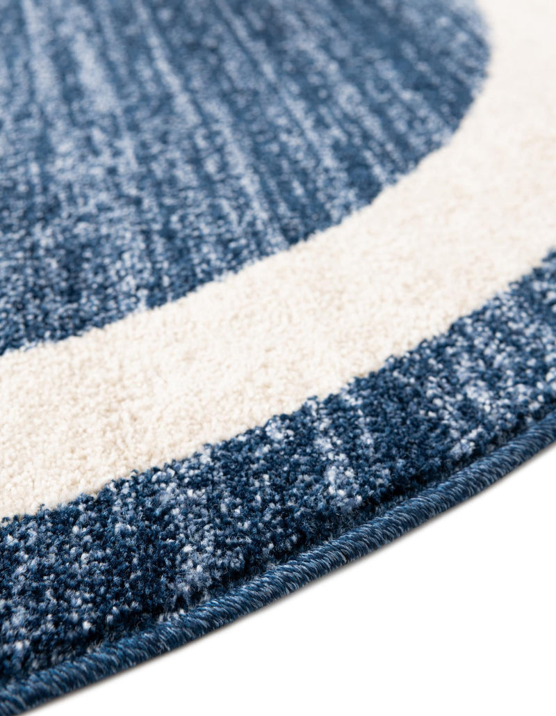 Studio Haven Collection Area Rug - Alcove (Navy Blue) Round Navy Blue lifestyle 42