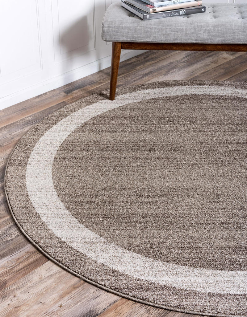 Studio Haven Collection Area Rug - Alcove (Light Brown) Round Light Brown lifestyle 20