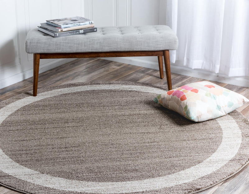 Studio Haven Collection Area Rug - Alcove (Light Brown) Round Light Brown lifestyle 26