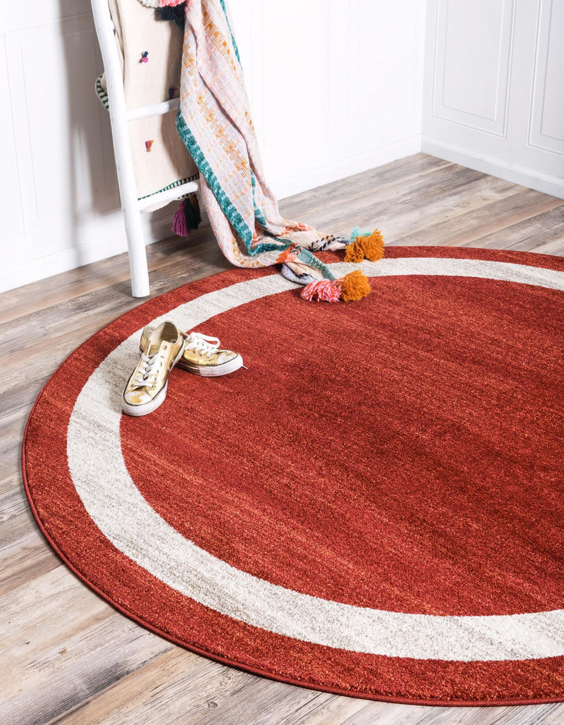 Studio Haven Collection Area Rug - Alcove (Terracotta) Round Terracotta lifestyle 17
