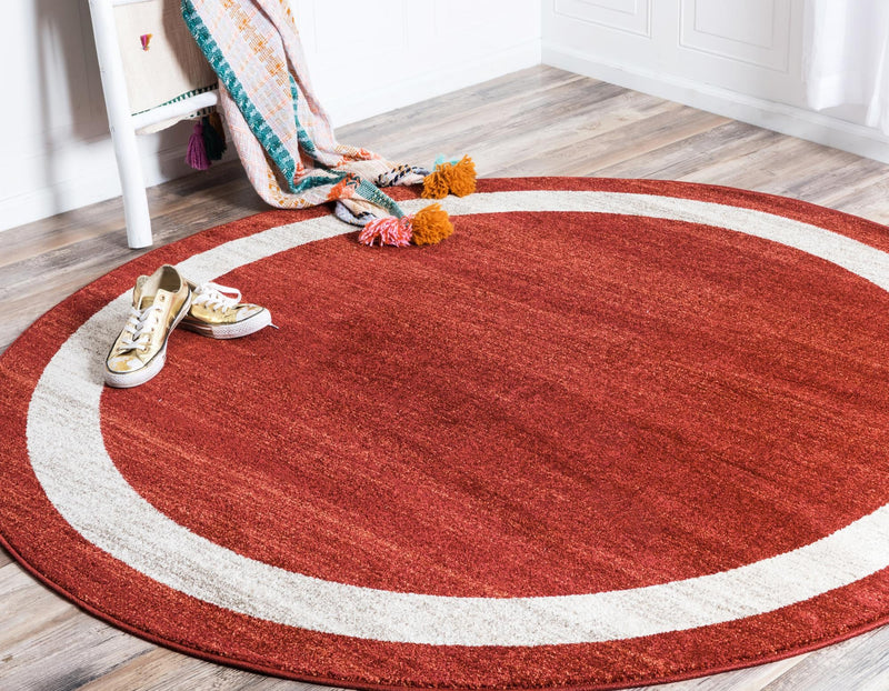 Studio Haven Collection Area Rug - Alcove (Terracotta) Round Terracotta lifestyle 23