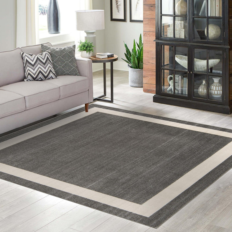 Studio Haven Collection Area Rug - Alcove (Gray) Square Gray lifestyle 70