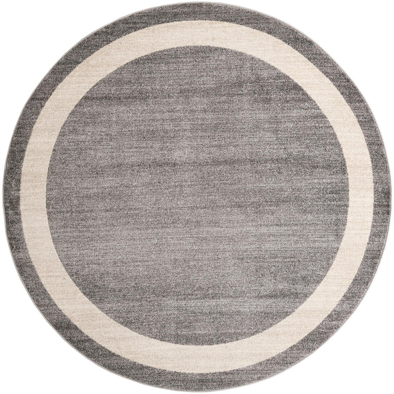 Studio Haven Collection Area Rug - Alcove (Gray) Round Gray lifestyle 17
