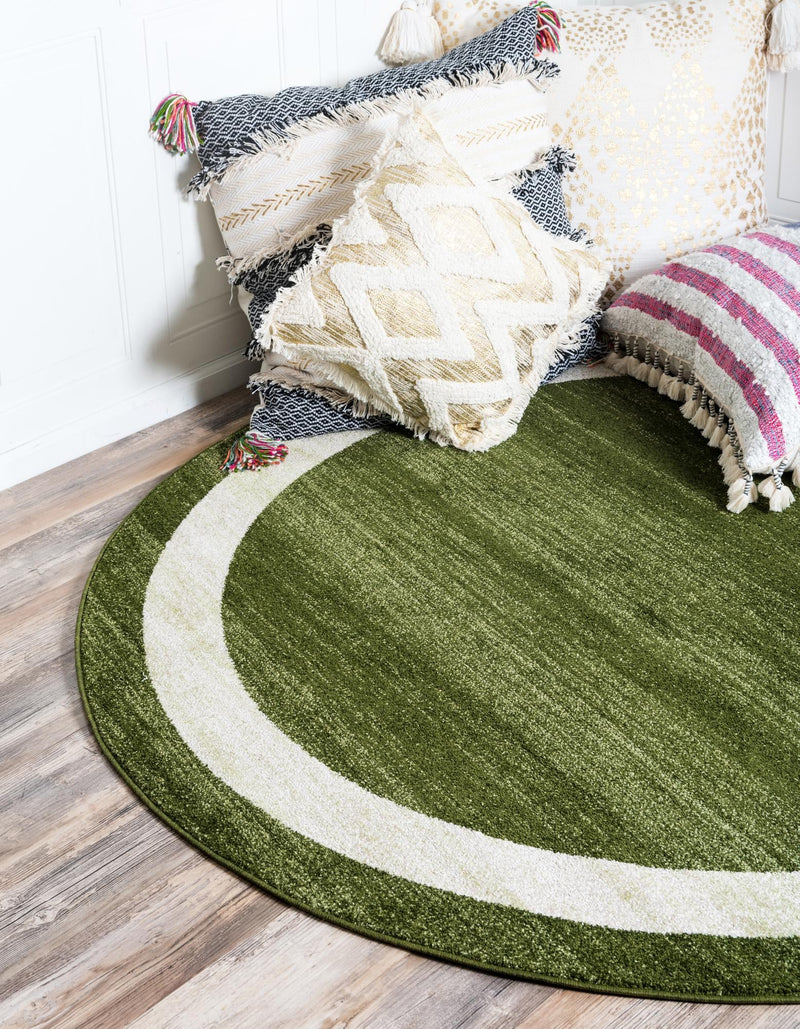 Studio Haven Collection Area Rug - Alcove (Green) Round Green lifestyle 22