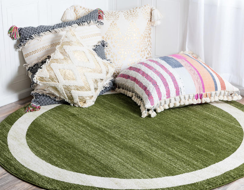 Studio Haven Collection Area Rug - Alcove (Green) Round Green lifestyle 29