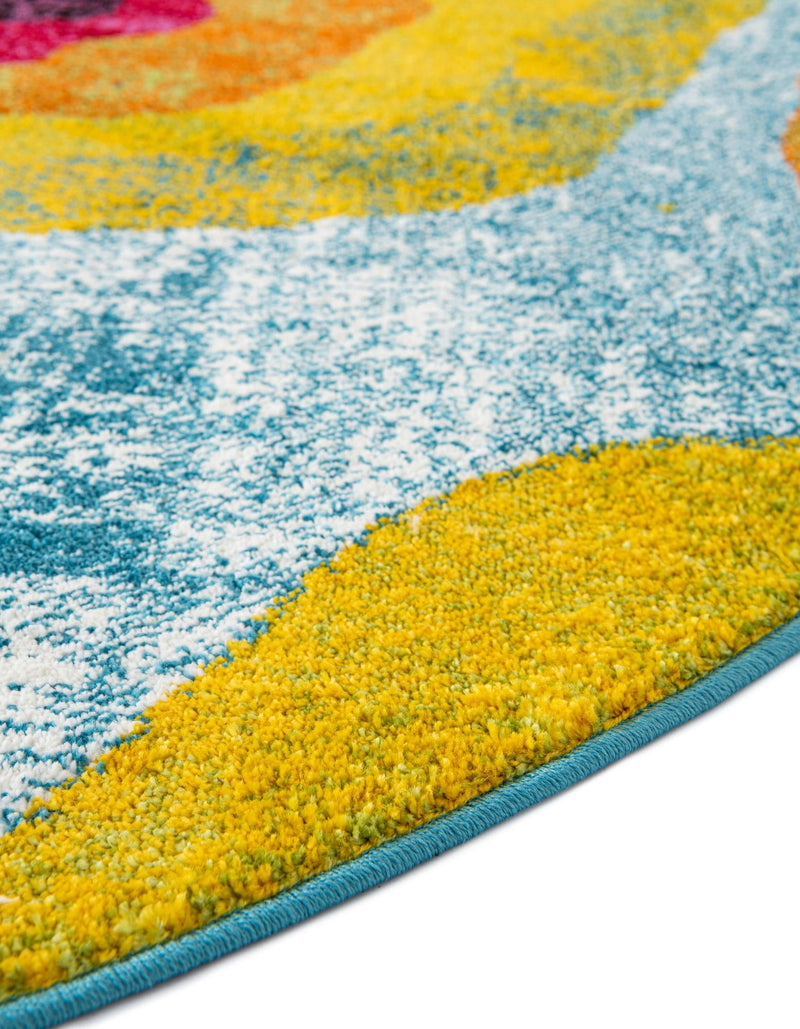Venetian Elegance Collection Area Rug - Giudecca Round Blue lifestyle 21
