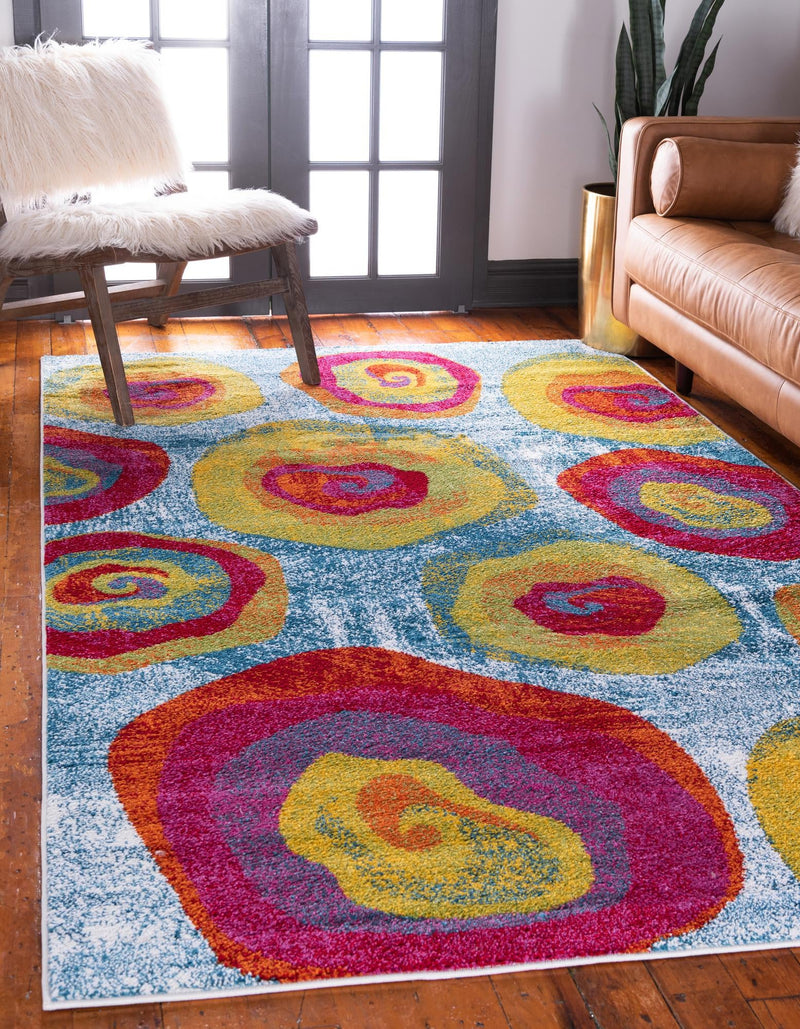 Venetian Elegance Collection Area Rug - Giudecca Rectangle Blue lifestyle 2