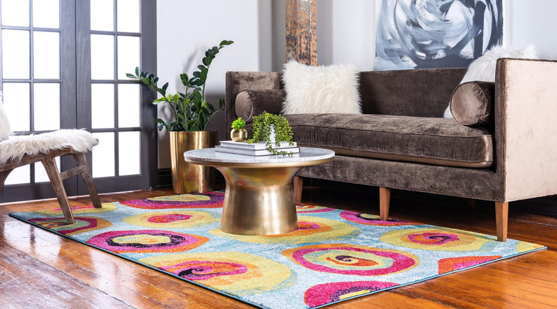 Venetian Elegance Collection Area Rug - Giudecca Rectangle Blue lifestyle 3