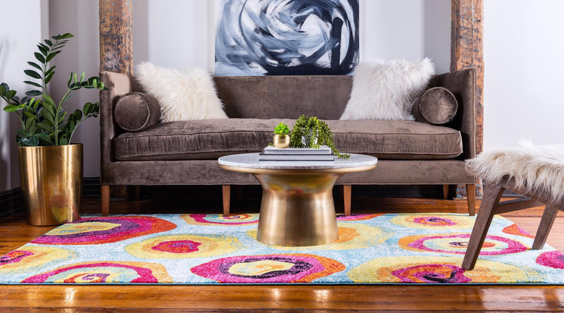 Venetian Elegance Collection Area Rug - Giudecca Rectangle Blue lifestyle 4