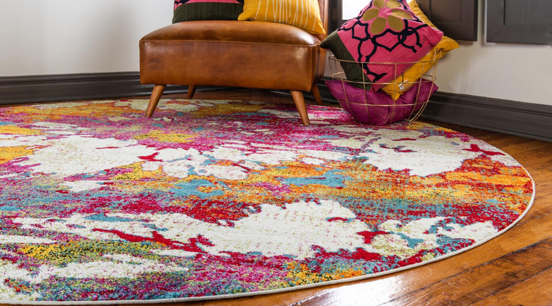 Venetian Elegance Collection Area Rug - SanMarco Round Multi lifestyle 17
