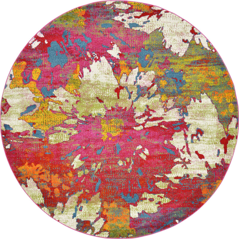 Venetian Elegance Collection Area Rug - SanMarco Round Multi lifestyle 11