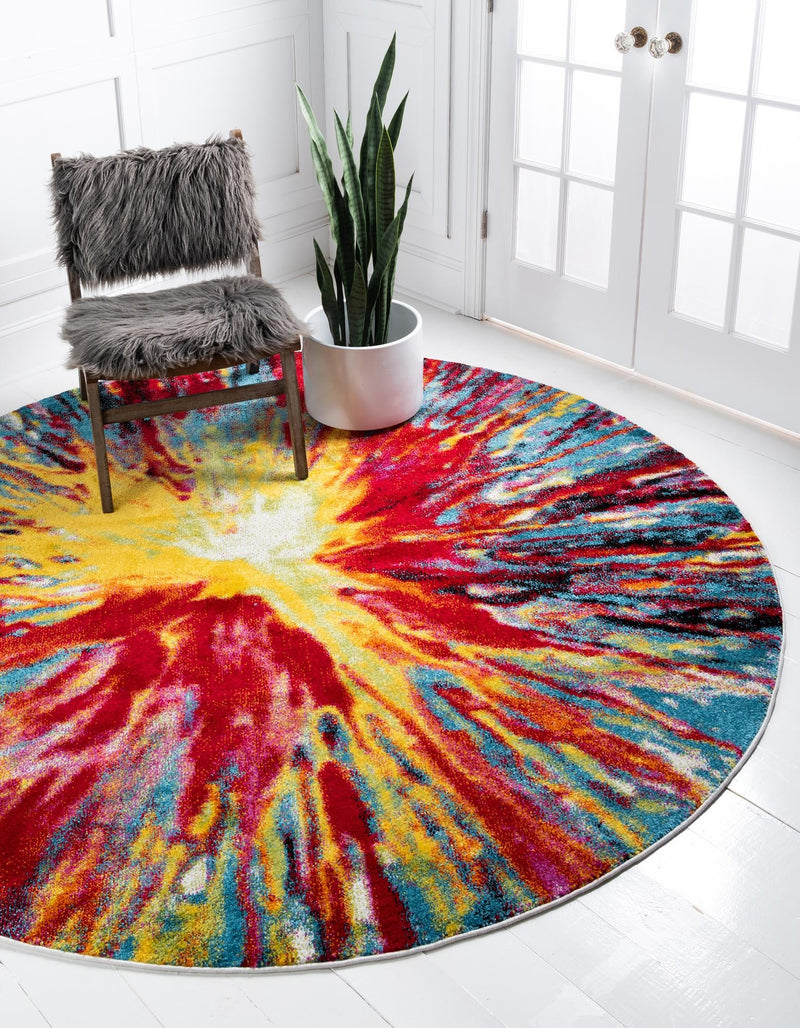 Venetian Elegance Collection Area Rug - Pellestrina Round Multi lifestyle 12