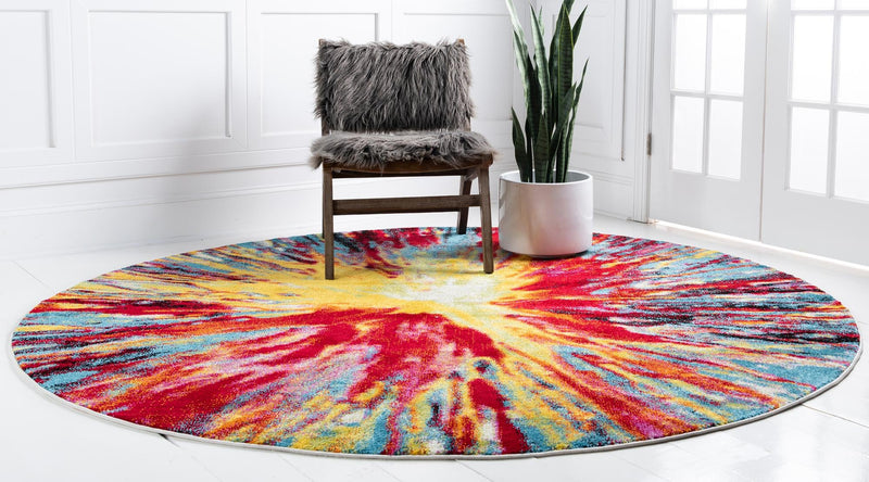 Venetian Elegance Collection Area Rug - Pellestrina Round Multi lifestyle 14