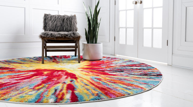 Venetian Elegance Collection Area Rug - Pellestrina Round Multi lifestyle 16