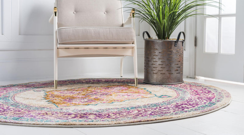 Serenade Oasis Collection Area Rug - Mirage Round Beige lifestyle 21