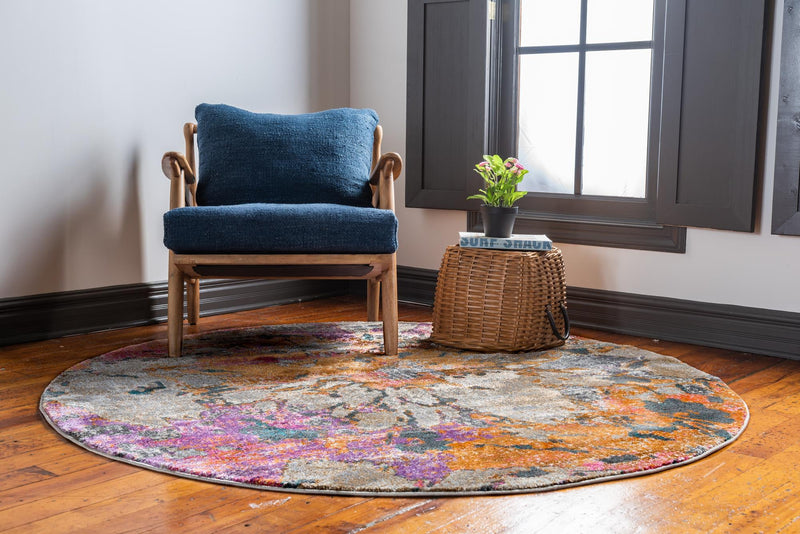 Serenade Oasis Collection Area Rug - Haven Round Dark Beige lifestyle 24