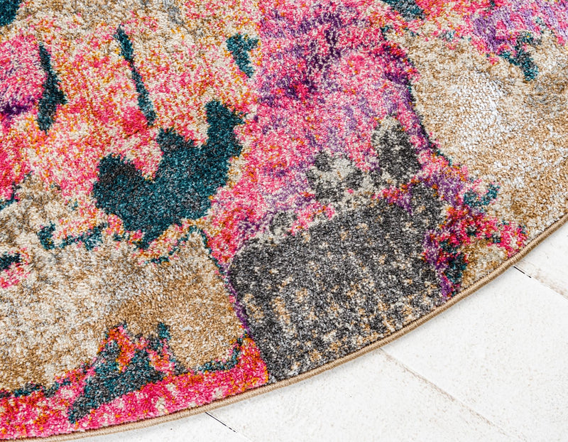 Serenade Oasis Collection Area Rug - Haven Round Dark Beige lifestyle 39