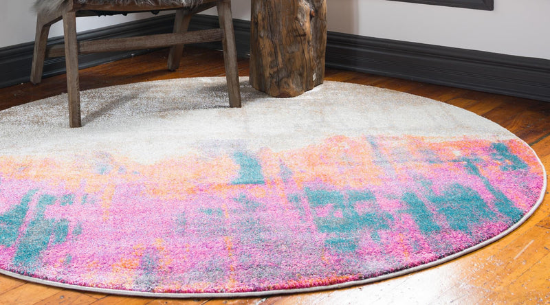 Serenade Oasis Collection Area Rug - Solace Round Pink lifestyle 18