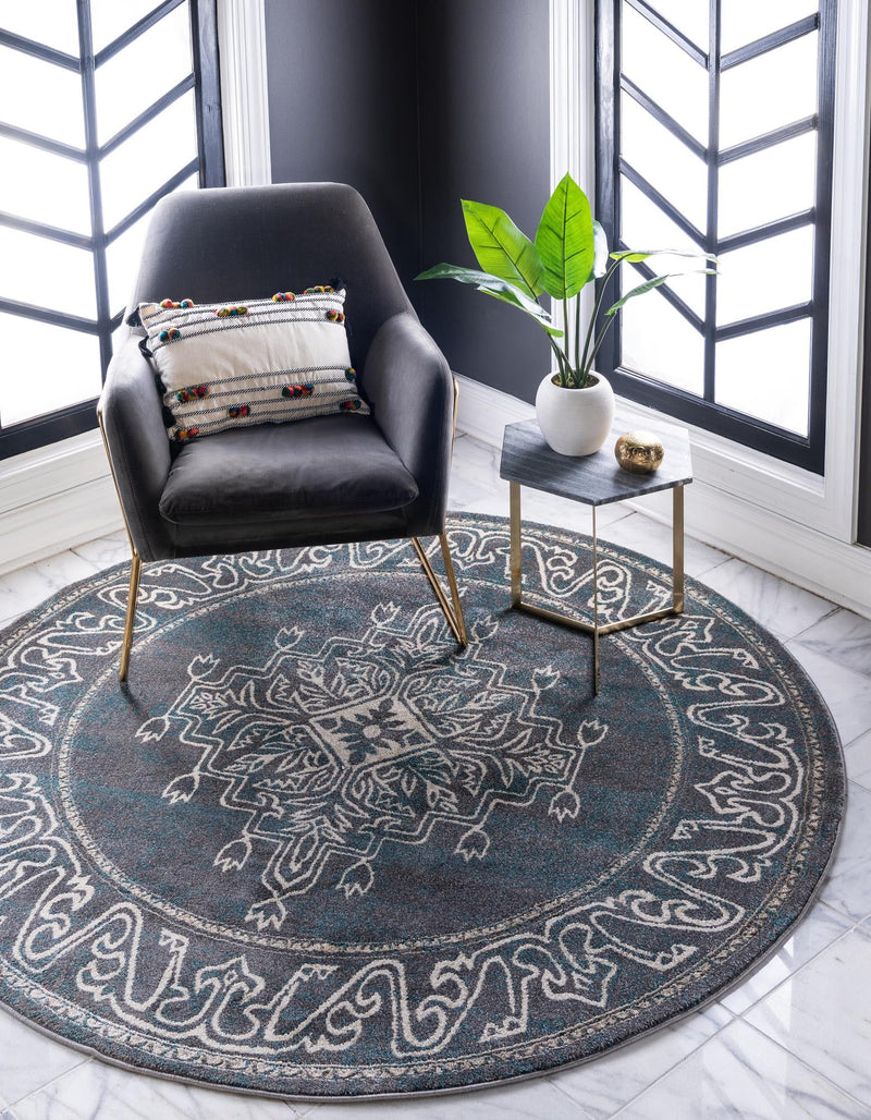Serenade Oasis Collection Area Rug - Utopia Round Gray lifestyle 41