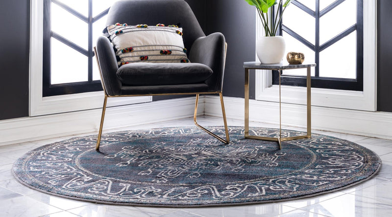 Serenade Oasis Collection Area Rug - Utopia Round Gray lifestyle 53