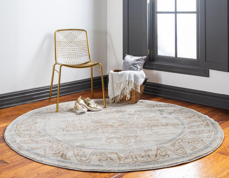 Serenade Oasis Collection Area Rug - Utopia Round Beige lifestyle 50