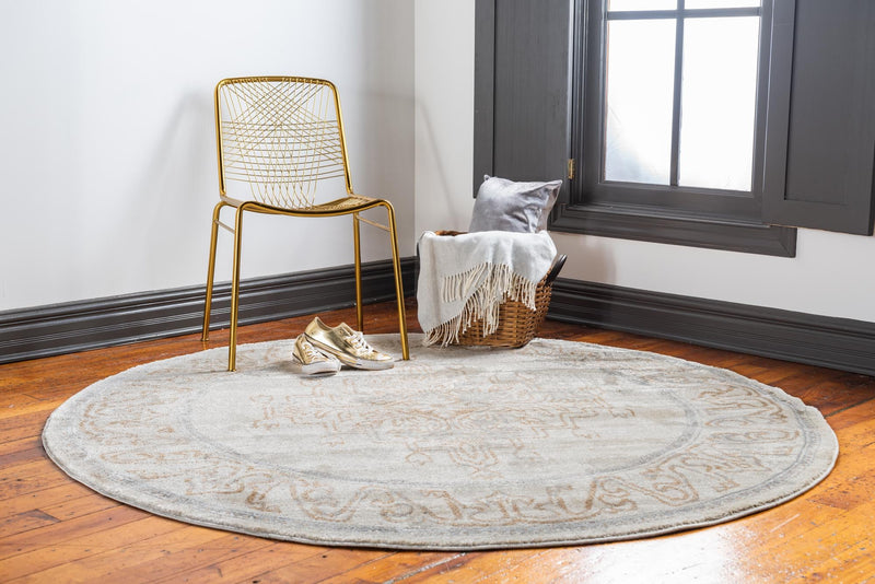 Serenade Oasis Collection Area Rug - Utopia Round Beige lifestyle 57