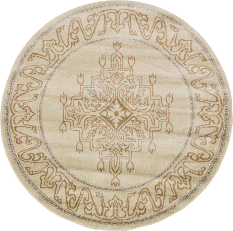 Serenade Oasis Collection Area Rug - Utopia Round Beige lifestyle 30
