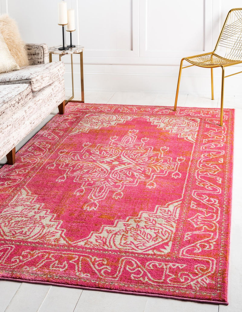 Serenade Oasis Collection Area Rug - Utopia Rectangle Pink lifestyle 6