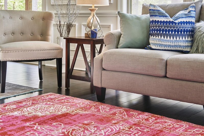 Serenade Oasis Collection Area Rug - Utopia Rectangle Pink lifestyle 27