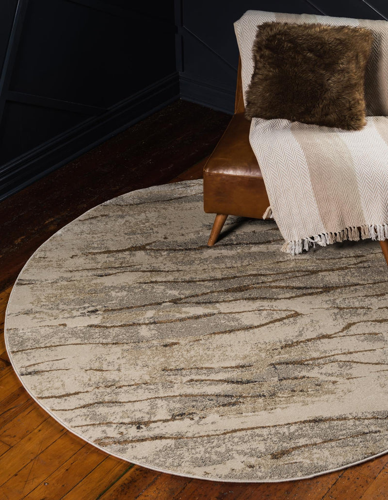 Serenade Oasis Collection Area Rug - Nirvana Round Beige lifestyle 15