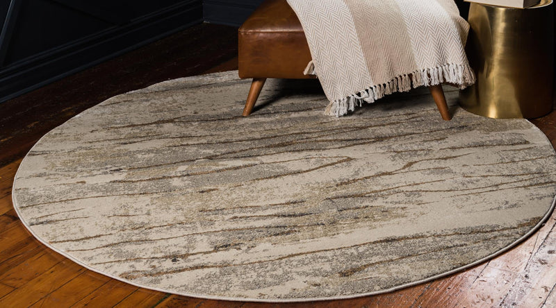 Serenade Oasis Collection Area Rug - Nirvana Round Beige lifestyle 21
