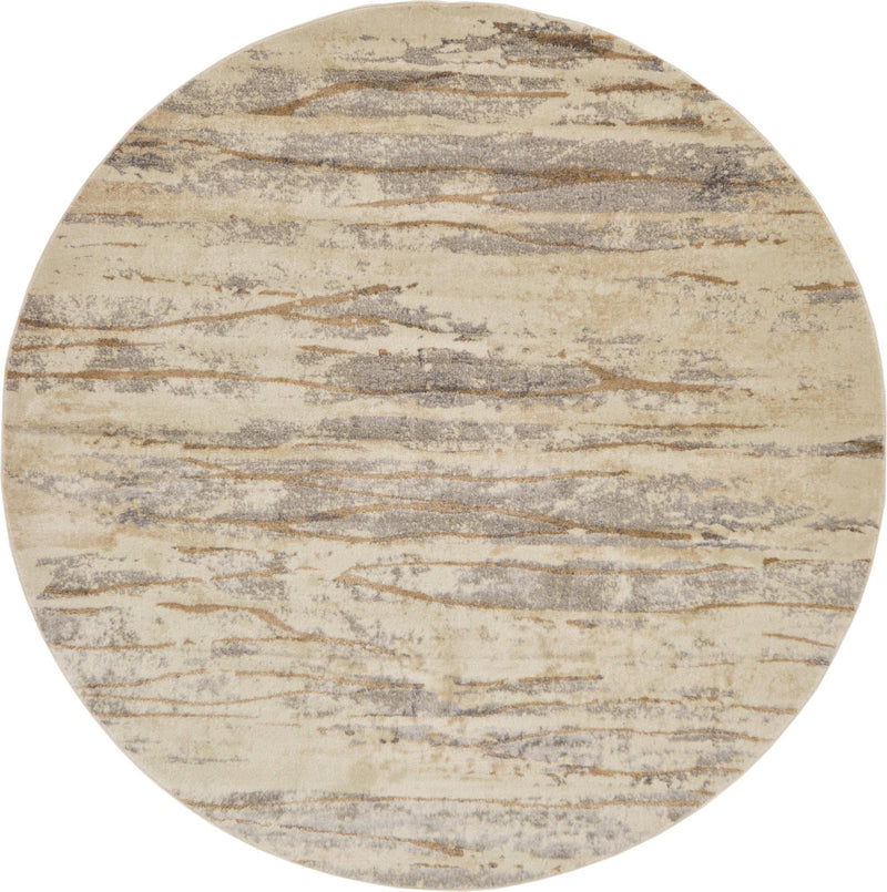 Serenade Oasis Collection Area Rug - Nirvana Round Beige lifestyle 12