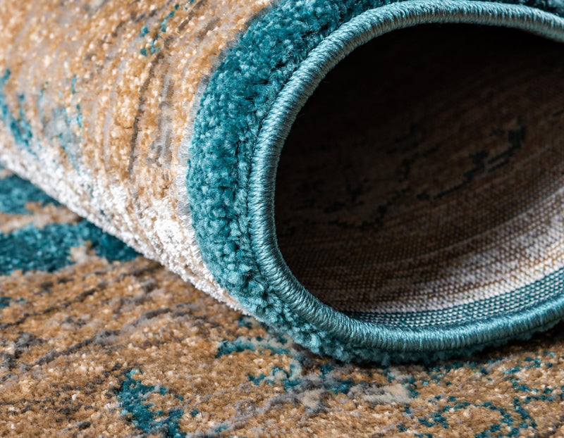 Serenade Oasis Collection Area Rug - Serenity Round Teal lifestyle 23