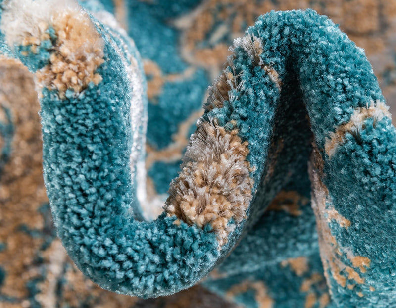 Serenade Oasis Collection Area Rug - Serenity Round Teal lifestyle 25