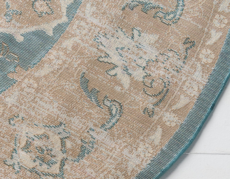 Serenade Oasis Collection Area Rug - Serenity Round Teal lifestyle 29