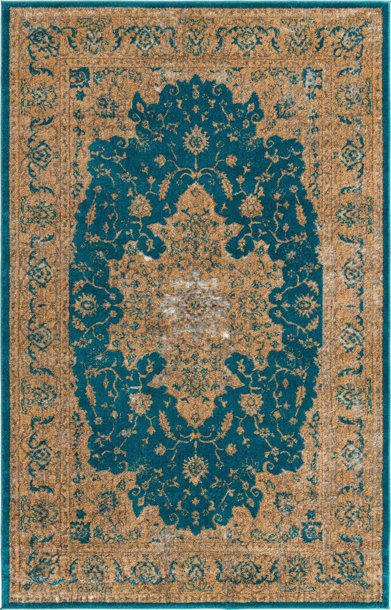 Serenade Oasis Collection Area Rug - Serenity Rectangle Teal Main