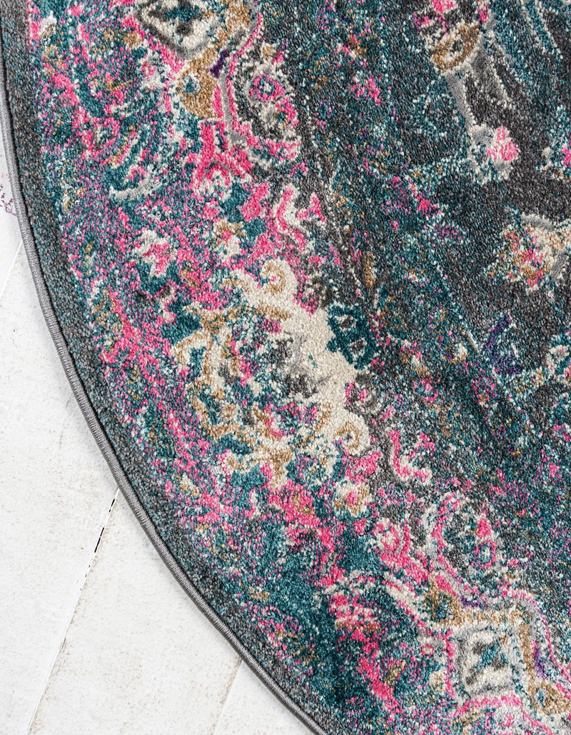 Serenade Oasis Collection Area Rug - Avalon Round Gray lifestyle 59