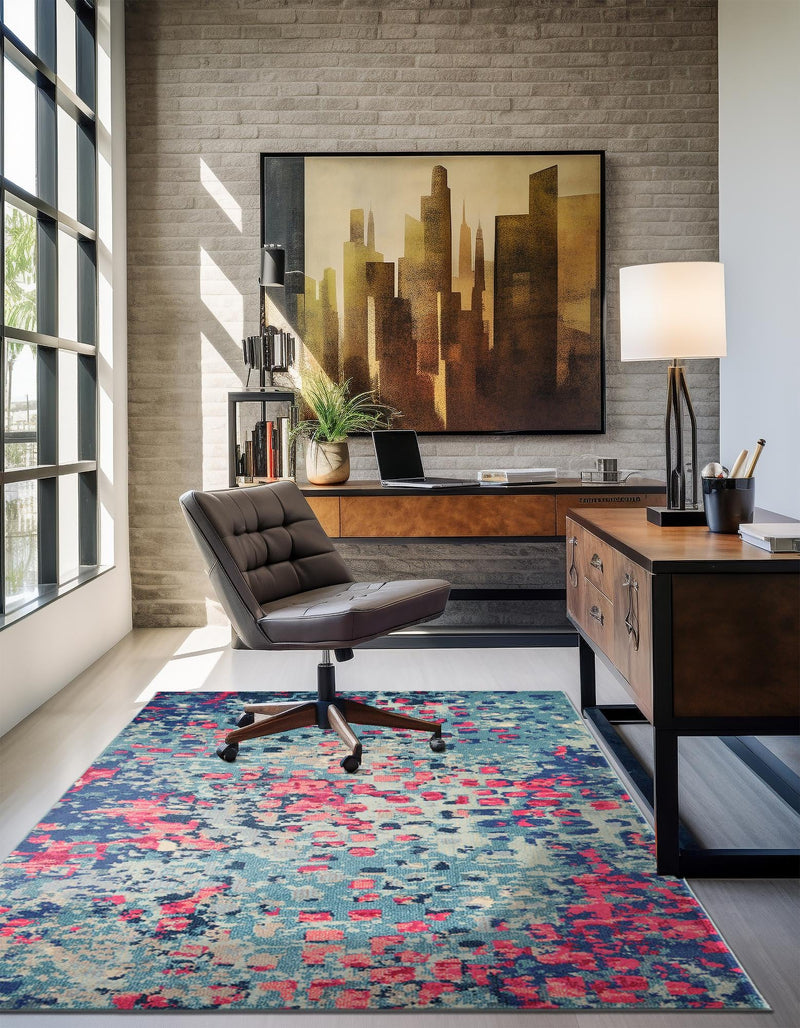 Sevilla Splendor Collection Area Rug - Alcazar Rectangle Blue lifestyle 33