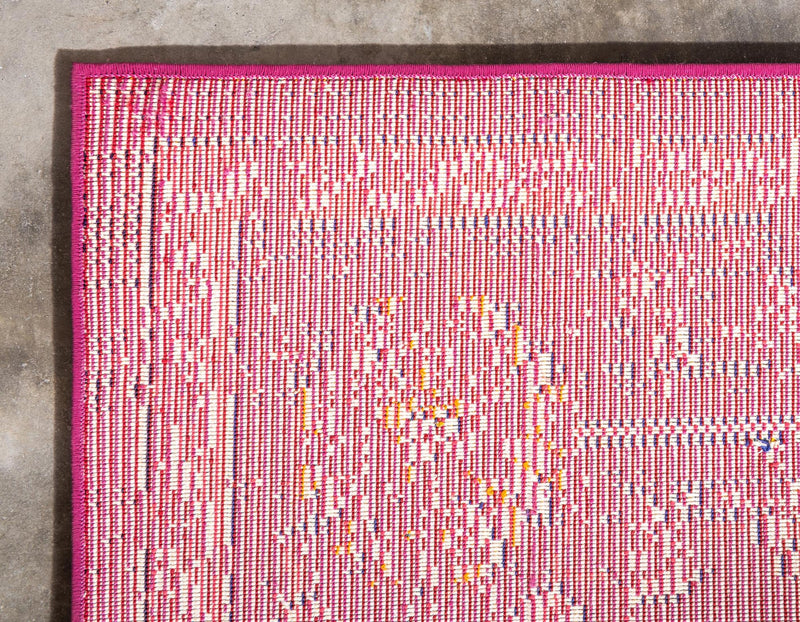 Chateau Elegance Collection Area Rug - Louvre Rectangle Magenta lifestyle 19